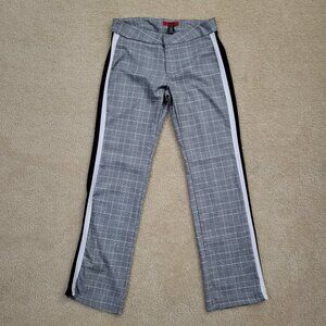 Hot Kiss Plaid/Stripe Black White Pants Size 5 Y2K Office Siren Slim Fit Skater